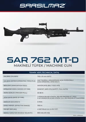 SAR 762 MT 7.62x51mm Machine Gun